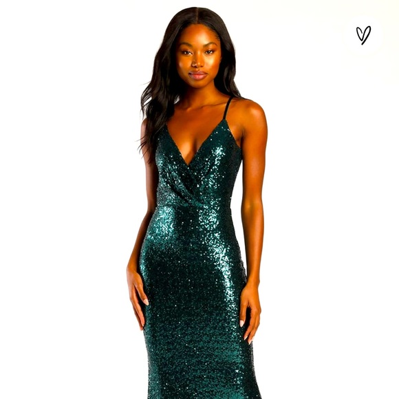 Emerald Sequin Mermaid maxi dress - Picture 5 of 5